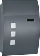 HOMCOM Skrzynka pocztowa z zamkiem, galwanizowana stal, 30 cm otwór na listy, Szara