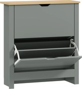 HOMCOM Szafka na buty z 2 klapkami, regulowana przegroda na 8-12 par butów, 72 x 26 x 80 cm, Jasnoszary | Aosom PL