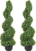 Sztuczne Drzewo SucceBuy 4ft Sztuczne Spiralne Drzewo Topiary, Odporna na Promieniowanie UV Sztuczna Roślina, Wystrój Domu do Wewnątrz/Na Zewnątrz