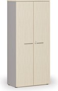 Szafa biurowa z drzwiami PRIMO GRAY, 800 x 420 x 1781 mm, szary/brzoza
