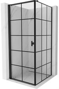 Mexen Mist-B kabina prysznicowa uchylna lewa 70 x 70 cm, czarna kratka, czarna - 8A2T-070-070-70-77-L