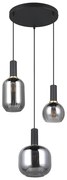 Czarna lampa wisząca ze szklanym kloszem Diva – Trio