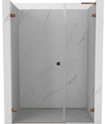 Mexen Lunar-B L drzwi prysznicowe uchylne lewe 115 cm, transparent, różowe złoto - 832SL-115-050-60-00-L