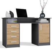 Biurko z szufladami antracyt + dąb artisan S1-D10