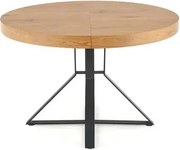 Stół rozkładany MERCY 120(160)x120 dąb/czarny HALMAR