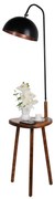 Czarna/brązowa lampa stojąca z półką z metalowym kloszem (wysokość 160 cm) Table – Opviq lights