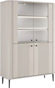 Witryna Vesper 103 cm czterodrzwiowa - kaszmir / czarne nogi