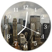 Zegar ścienny okrągły Miasto budynki