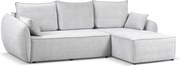 Nowoczesny narożnik prawostronny SELLMA w tkaninie RAVEN 6 jasnoszarej