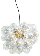 Lampa wisząca Art Deco złota ze szkłem tęczowym 50 cm 8-punktowa - Uvas ArtDeco Oswietlenie wewnetrzne