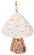 Zestaw 3 białych drewnianych wiszących dekoracji Dakls Mushroom