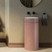 Umywalka z konglomeratu wolnostojąca okrągła 85 x 40 cm RONA Mocha Mousse matt / połysk bez przelewu : Wykończenie - w połysku