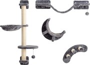 PawHut 4-częściowy zestaw drabinek dla kotów z hamakiem i mostkiem do 5 kg, ciemnoszary