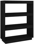 Czarny regał sosnowy z 3 półkami F5-A38