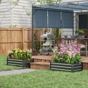 Outsunny Wysoka grządka do ogrodu, ziołowy, odporna na warunki atmosferyczne, otwarta podstawa, 100 x 60 x 30 cm, Dunkelgrau