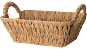 Koszyk na chleb pleciony z hiacyntu wodnego BRAID, z uchwytami, 30 x 20 cm