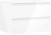 Mexen Orio szafka łazienkowa podumywalkowa 70 cm z blatem, 2 szuflady, biała połysk - 91A10-07047-2-BFFC00
