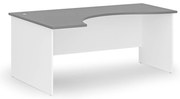 Ergonomiczne biurko PRIMO WHITE, 180x120 cm, lewe, biały/grafit
