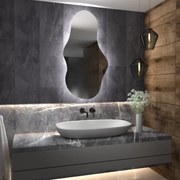 Nietypowe lustro łazienkowe z oświetleniem LED G1