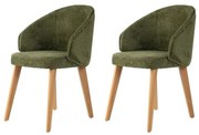 Zestaw krzeseł do jadalni Bentley Green and Light Oak, 2 szt.