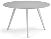 Stolik kawowy PRIMO ZEN, średnica 120 cm, biała podstawa, szary