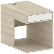 Kontener na komputer do stołów FUTURE z przegrodą, biały/dąb