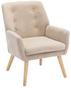 Fotel tapicerowany beżowy - OSIMO