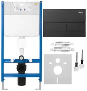 Stelaż zestaw podtynkowy K011A-Q do mis WC z przyciskiem T Czarny Mat