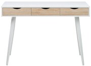 Białe biurko z 3 szufladami z dekorem Actona Neptun