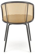 K508 krzesło popielaty, retro, boho, klasyczny, rattan, velvet