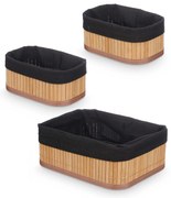 Koszyki do łazienki bambusowe VIVID, 3 sztuki