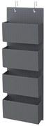 Organizer wiszący, półki, szary, usztywniany