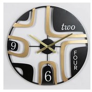 Zegar ścienny 1xAA śr. 60 cm czarny/złoty