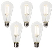 Zestaw 5 E27 3-staps dimbaar LED lamp ST64 clear 6W 700 lm 2700K