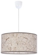 Beżowa lampa wisząca z tekstylnym kloszem ø 30 cm Papirus – Candellux Lighting