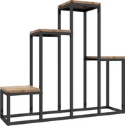 Outsunny Regał na kwiaty, 4 poziomy, wnętrze i zewnątrz, metalowa rama, 80 x 20 x 74 cm