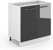 Szafka pod zlew antracyt wysoki połysk 80x51.6x82 fame-line