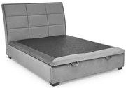 Szare tapicerowane welurem łóżko 160x200 cm L5-W42