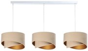 Beżowa potrójna lampa wisząca asymetryczna - S508 T8-N35