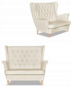 Sofa kanapa uszak Gaja ekoskóra skandynawska Family Meble beżowa