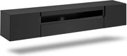 Szafka RTV wisząca Loftia 200 cm z wnęką - czarny mat