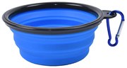 Miska silikonowa dla psa składana turystyczna niebieska