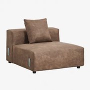 Moduł Centralny 105x113 Cm Z Poduszką Do Modułowej Sofy Bruna Zamsz W Kolorze Brązowej Kawy - Sklum