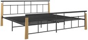 Metalowe łóżko rustykalne czarny + jasny dąb 180x200 cm S6-C05