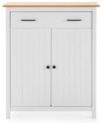 Biała wysoka komoda z litego drewna sosnowego 90x110 cm Miranda – Marckeric