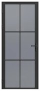 Drzwi kompletne dwustronne z aluminium i dymionego szkła hartowanego - wys. 204 x szer. 73 cm - Czarny - SEROTO