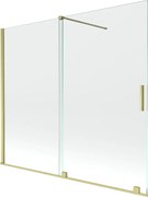 Mexen Velar parawan nawannowy 2-skrzydłowy rozsuwany 180 x 150 cm, transparent, złoty szczotkowany - 896-180-000-01-55