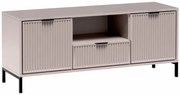 Beżowa szafka na TV z lamelami G6-C47