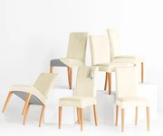 Restilo Pokrowiec na krzesło Sento kremowy, 48 x48 x 58 + 10 cm, zestaw 6 szt.