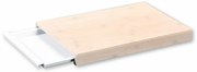 Kesper 57352 Deska do krojenia z tacką, biała, 38x 25,5 x 3,5 cm